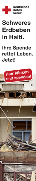 Banner: DRK-Spendenaufruf f&uuml;r Erdbeben auf Haiti